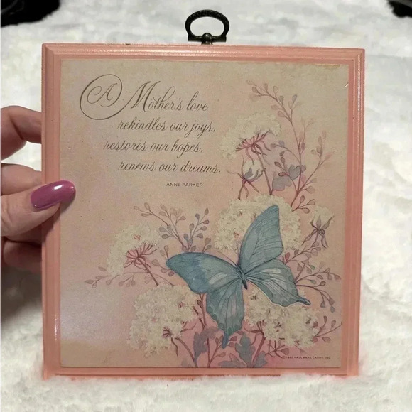 1980 Hallmark Mother Poem Butterfly Wall Plaque Decor Cottage Mothers Day Gift - Picture 1 of 9